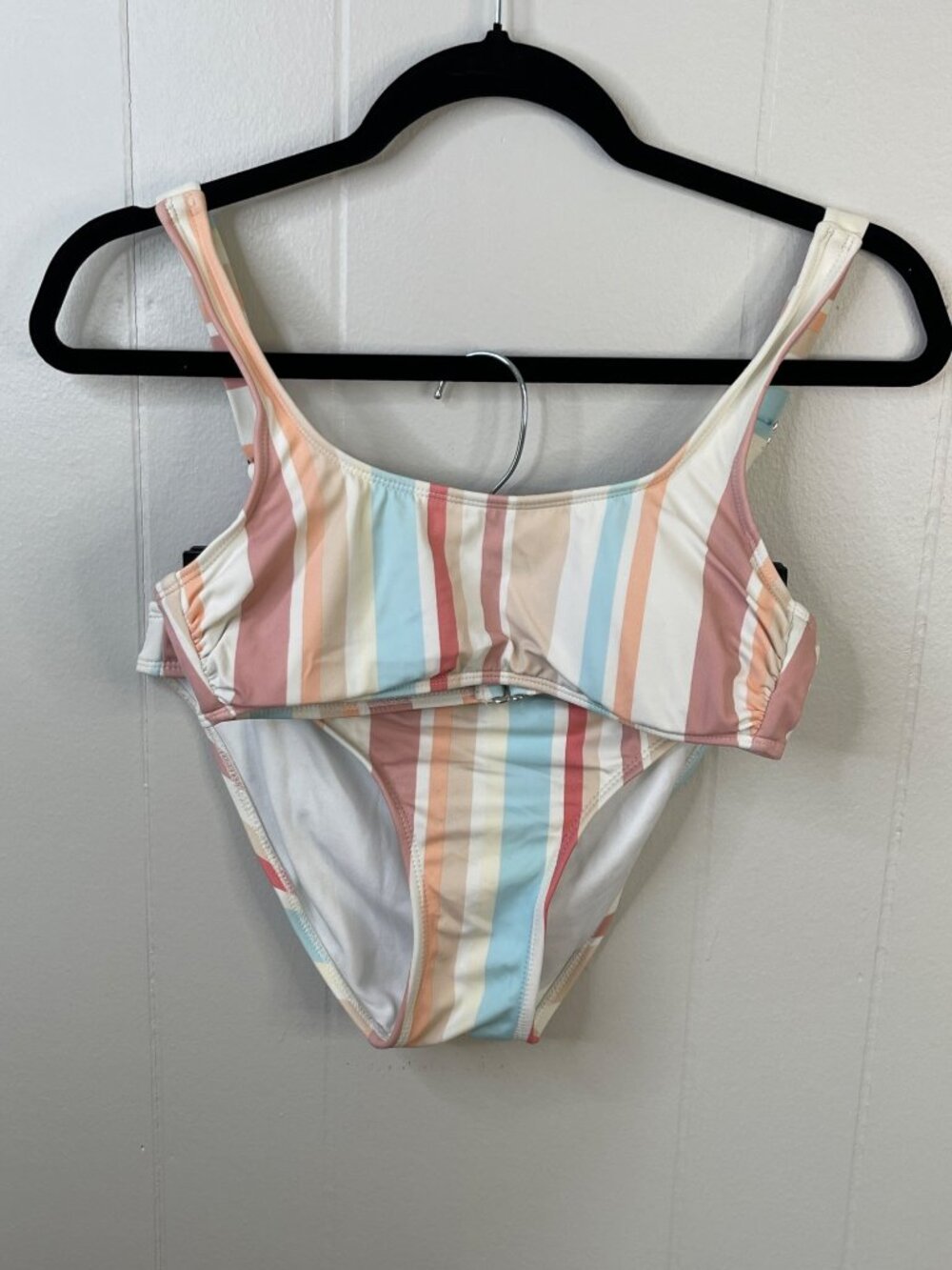 Xhilaration Striped Two-Piece Swimsuit Womens Size M Nylon/Spandex Blend